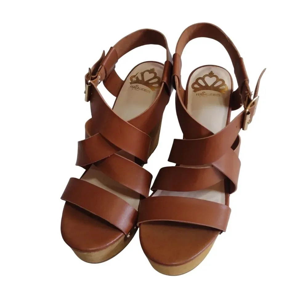 Fergalicious by Fergie Libby Strappy Wedge Stacked 4.5